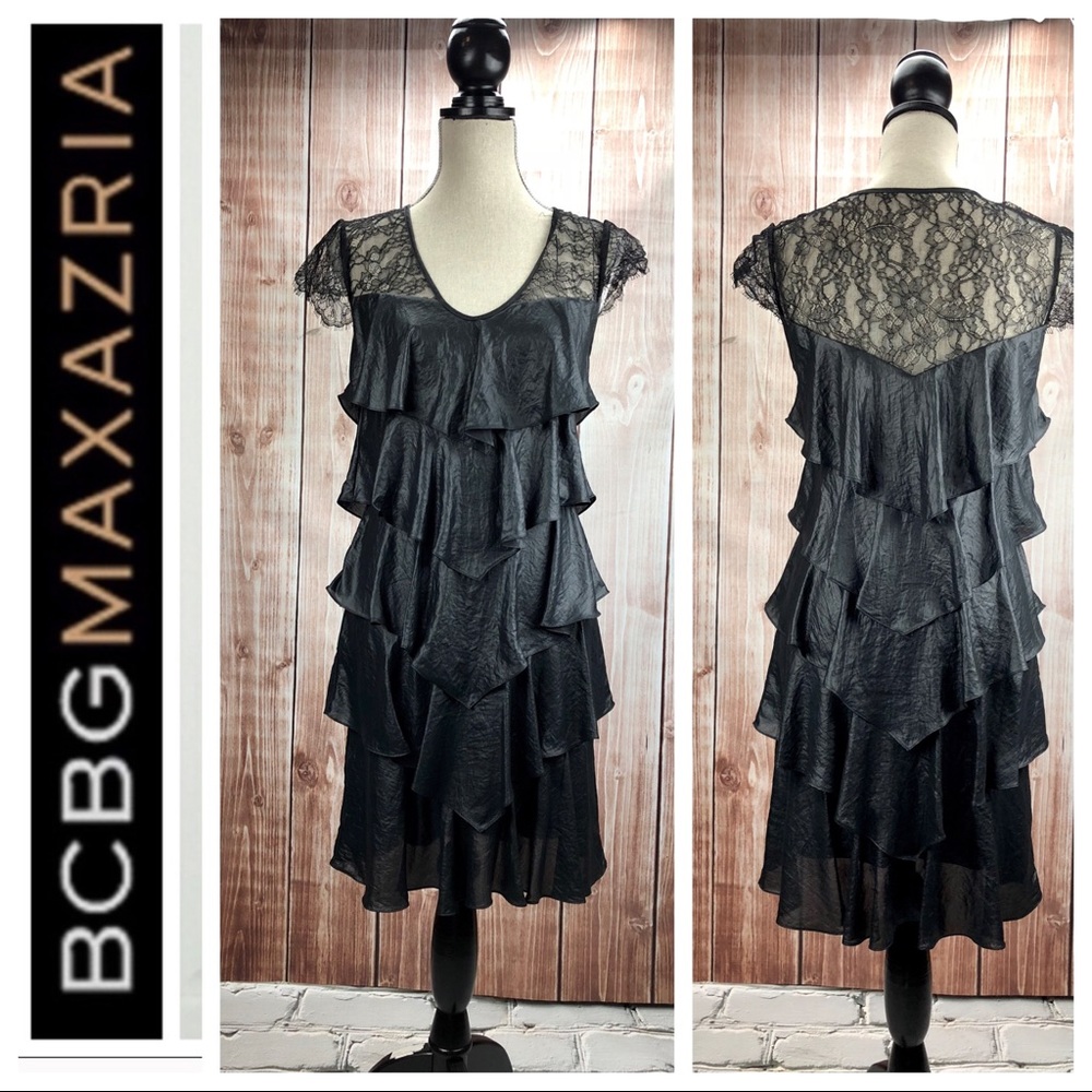 💕SALE💕BCBGMaXazria Black Ruffle dress - Picture 1 of 7